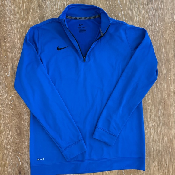 Nike Blue Dri-Fit Performance Quarter-Zip Long Sleeve Top - Picture 2 of 7